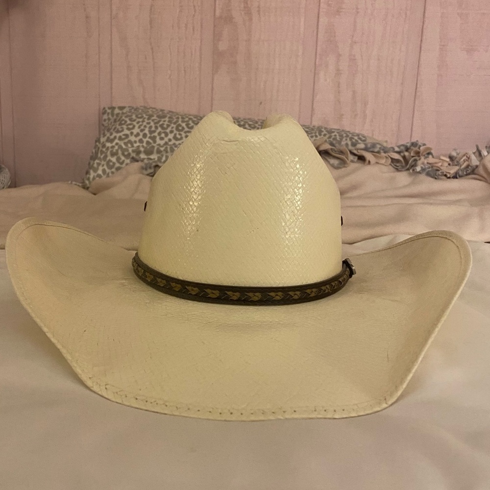 Justin Boots Cream Cowboy Hat with Brown Band